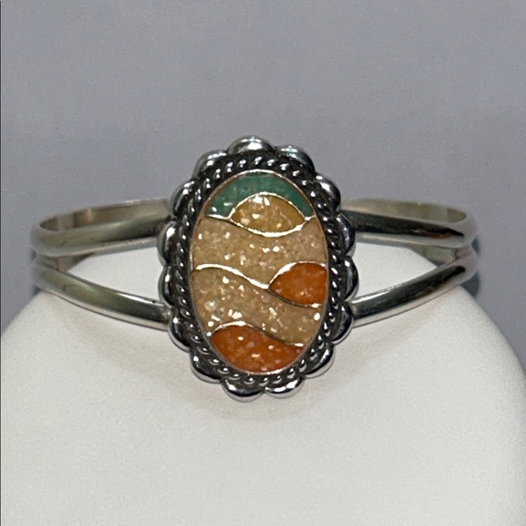 Carolyn Pollack Jewelry - NWOT Sterling Silver Multi Gemstone Mosaic Cuff Bracelet By Carolyn Pollack Boho